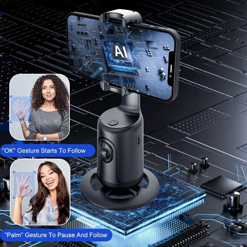 Trípode Con Inteligencia Artificial y Seguimiento Facial Automático 360°