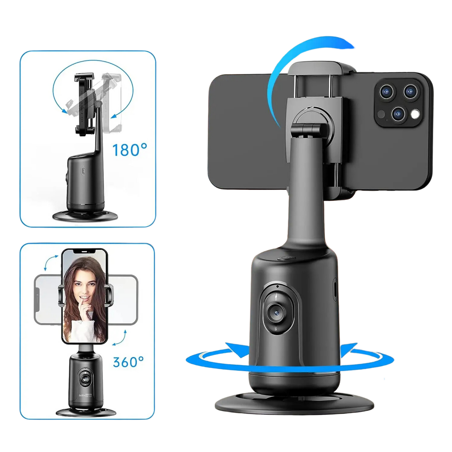 Trípode Con Inteligencia Artificial y Seguimiento Facial Automático 360°