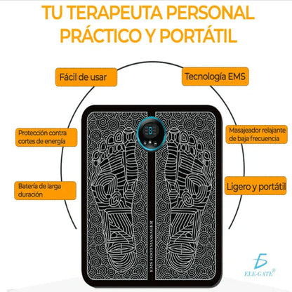 Masajeador eléctrico portátil para pies, almohadilla plegable